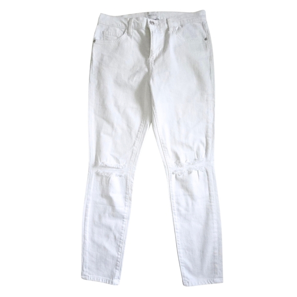Current Elliott The High Waist Stiletto 2 Year Destroy White Jeans 29 NWT $248 - Picture 2 of 6